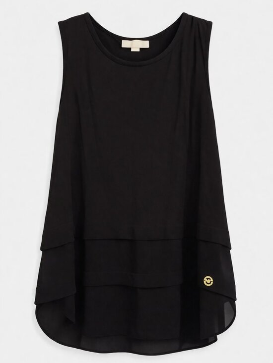 MICHAEL Michael Kors Tops - Michael Kors Sleeveless Layered Blouse Black Size XL Stretch Top